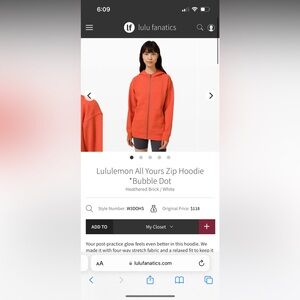 Lululemon all yours zip hoodie **bubble dot